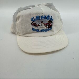 Vtg Joe Camel Beach Hat Cigarettes Tobacco Golf Vacation Nylon Snapback Ball Cap